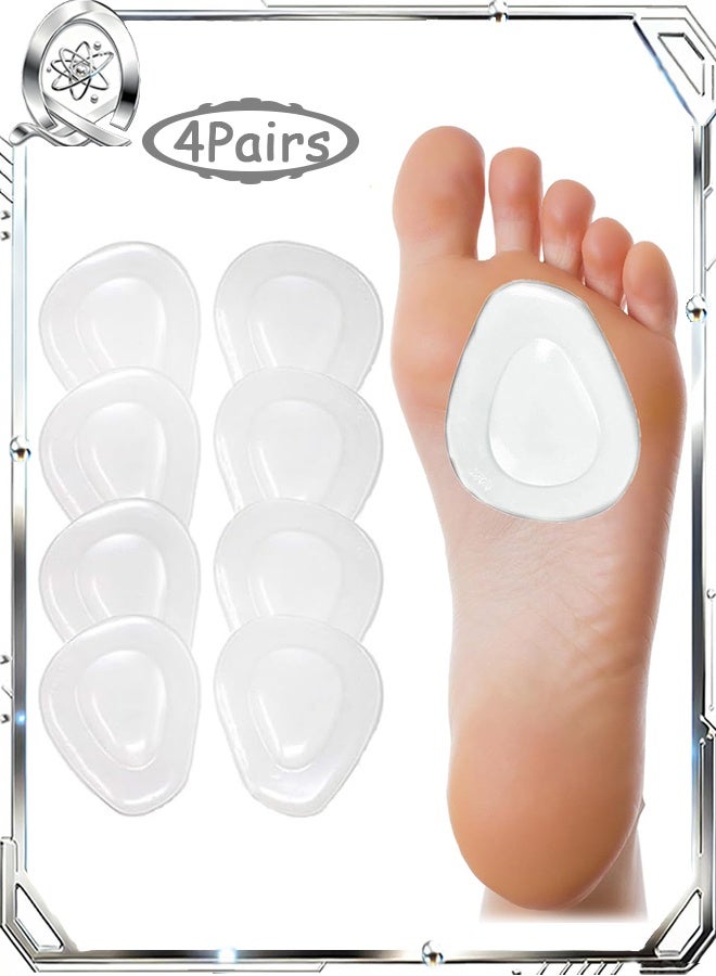 4 أزواج من وسادات مشط القدم الشفافة، نعال داخلية من الجل لوسادات مشط القدم، وسادات ناعمة للقدم لتخفيف الألم - Image 1